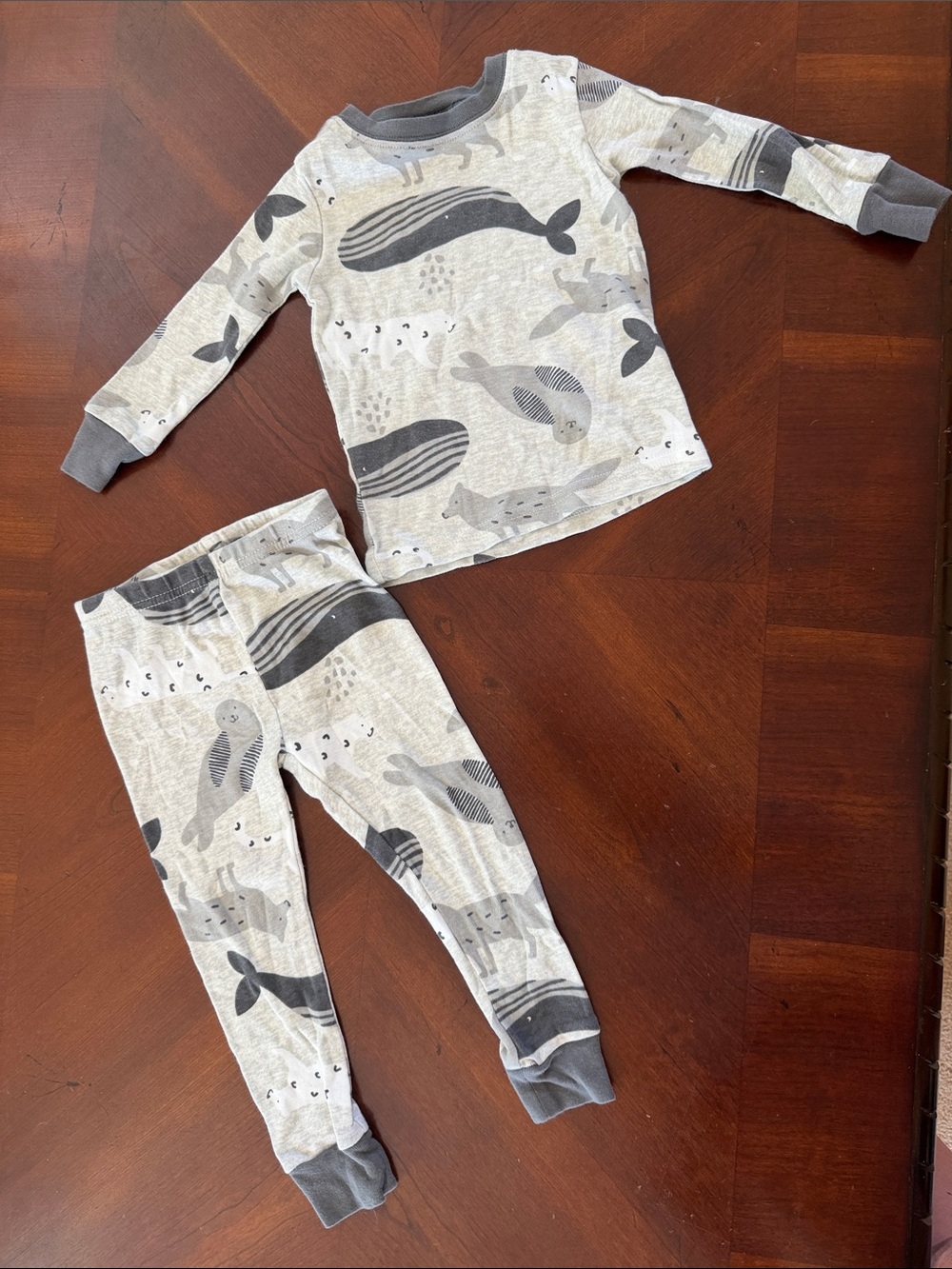 Carter's Gray Whale & Sea Animal Two-Piece Pajama Set